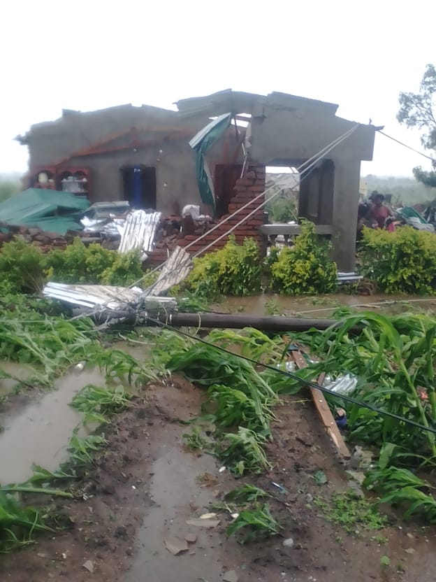 Destroyed home in Nsanje, Malawi after Tropical Storm Ana