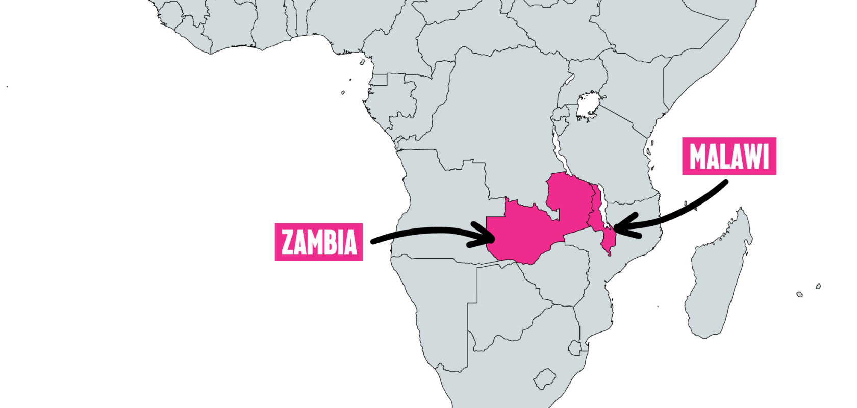 Map of Zambia & Malawi